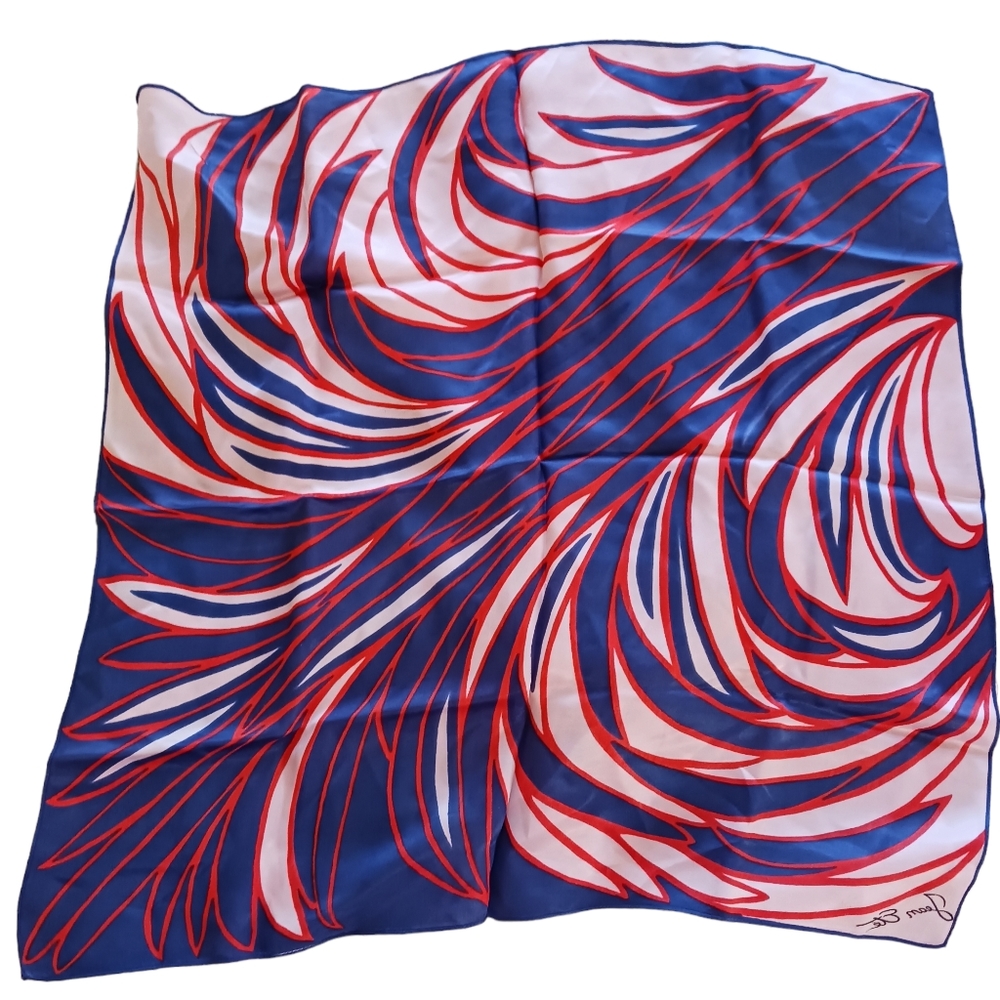 Vintage Ete Scarf Patterned Red White Blue